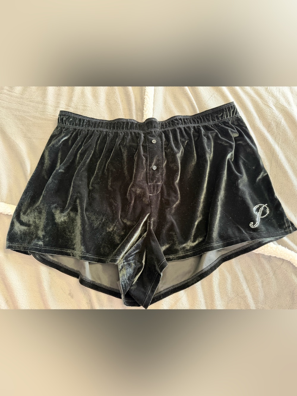 PINK velvet boxer sleep shorts